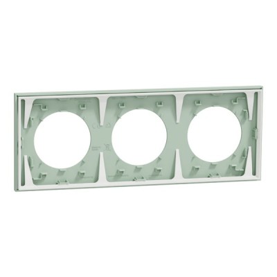 Schneider Odace - plaque de finition 3 postes - couleur Vert jade - Réf : S903706