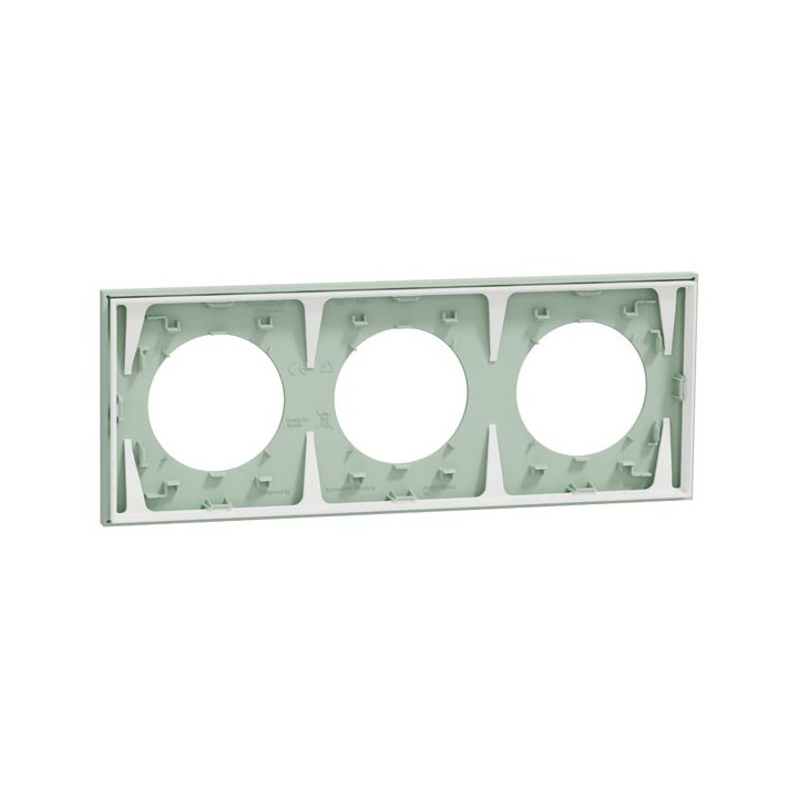 Schneider Odace - plaque de finition 3 postes - couleur Vert jade - Réf : S903706