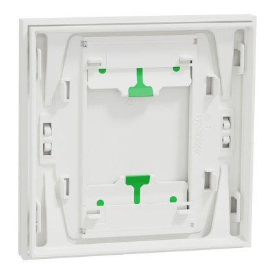 Schneider Odace Intégral - enjoliveur et plaque - pour VV ou poussoir simple - Blanc craie - Réf : S929221
