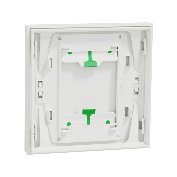 Schneider Odace Intégral - enjoliveur et plaque - pour VV ou poussoir simple - Blanc craie - Réf : S929221