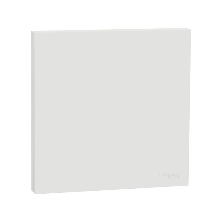 Schneider Odace Intégral - enjoliveur et plaque - pour VV ou poussoir simple - Blanc craie - Réf : S929221