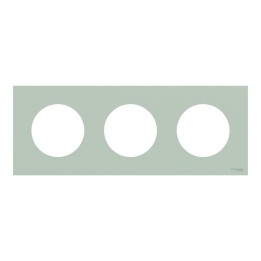 Schneider Odace - plaque de finition 3 postes - couleur Vert jade - Réf : S903706