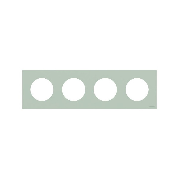 Schneider Odace - plaque de finition 4 postes - couleur Vert jade - Réf : S903708