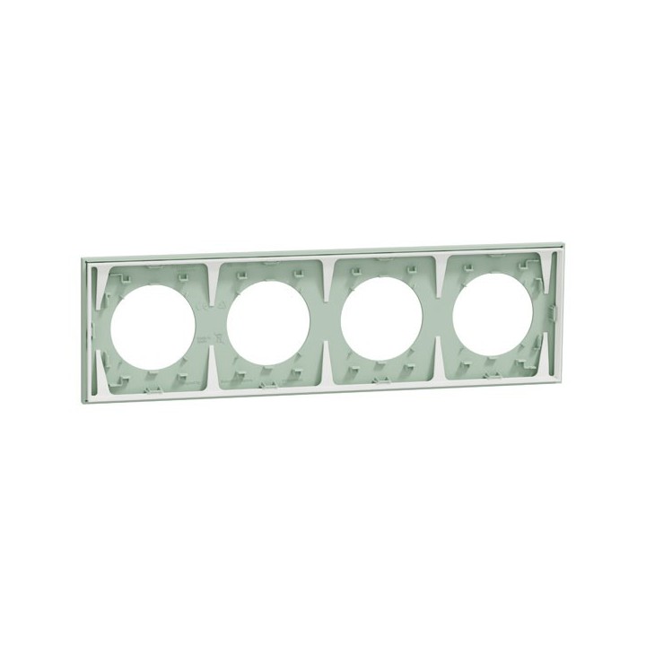 Schneider Odace - plaque de finition 4 postes - couleur Vert jade - Réf : S903708