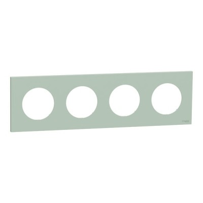Schneider Odace - plaque de finition 4 postes - couleur Vert jade - Réf : S903708