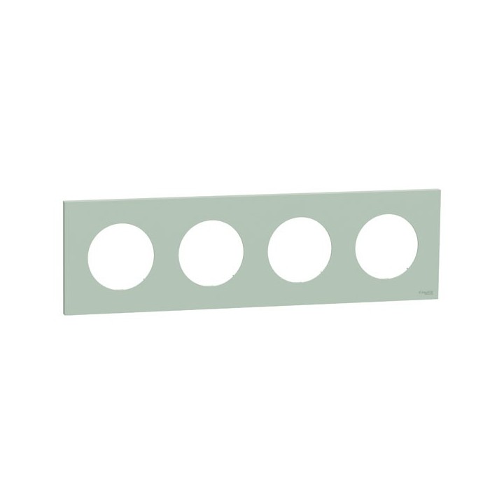 Schneider Odace - plaque de finition 4 postes - couleur Vert jade - Réf : S903708
