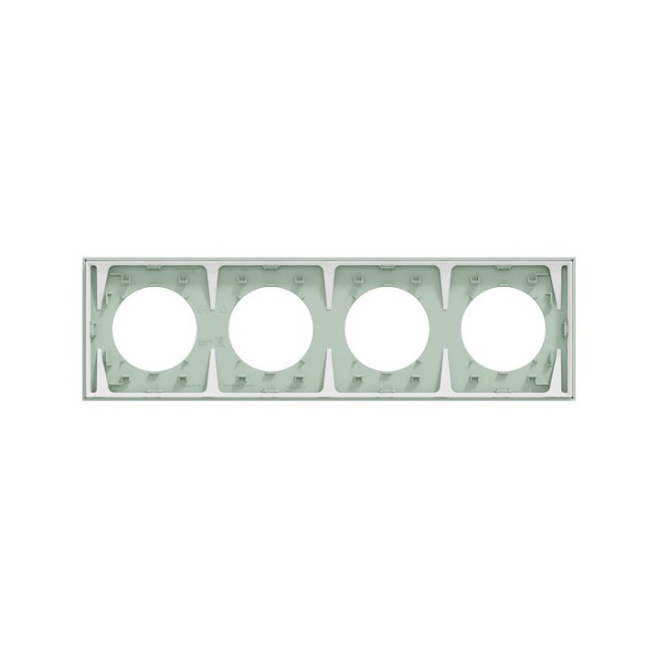 Schneider Odace - plaque de finition 4 postes - couleur Vert jade - Réf : S903708