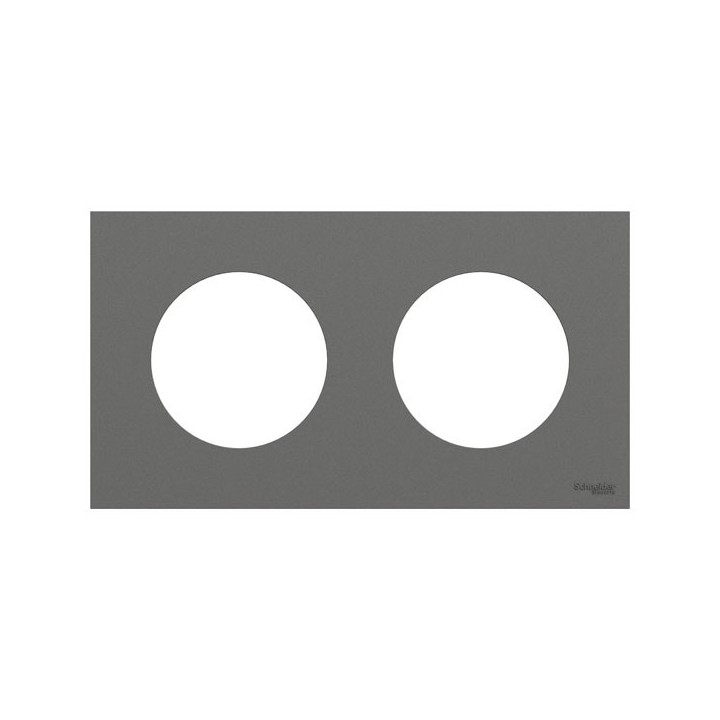 Schneider Odace - plaque de finition 2 postes - couleur Gris basalte - Réf : S904704