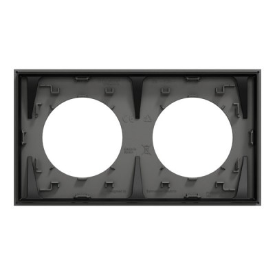 Schneider Odace - plaque de finition 2 postes - couleur Gris basalte - Réf : S904704