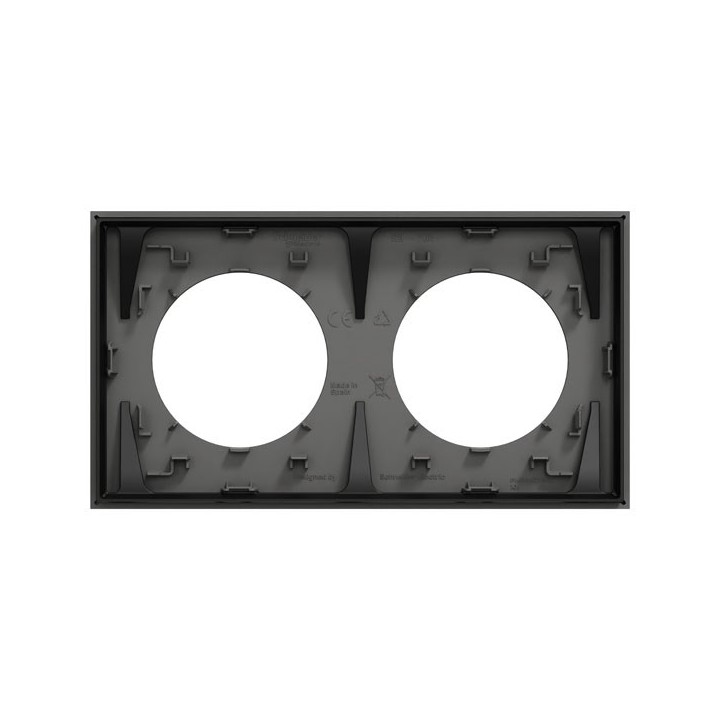 Schneider Odace - plaque de finition 2 postes - couleur Gris basalte - Réf : S904704