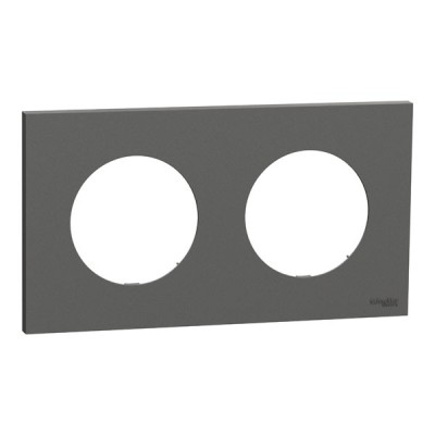 Schneider Odace - plaque de finition 2 postes - couleur Gris basalte - Réf : S904704