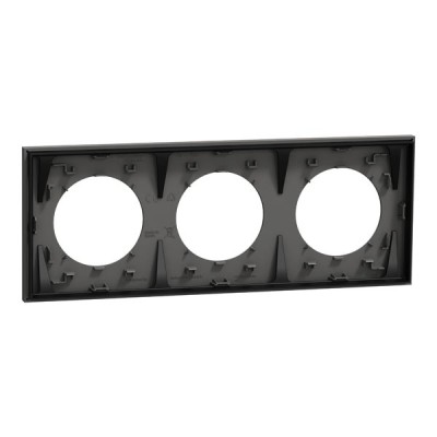 Schneider Odace - plaque de finition 3 postes - couleur Gris basalte - Réf : S904706