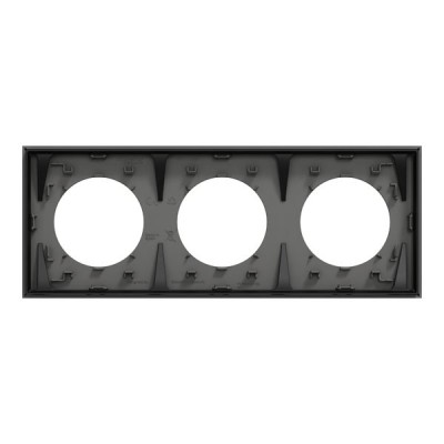 Schneider Odace - plaque de finition 3 postes - couleur Gris basalte - Réf : S904706