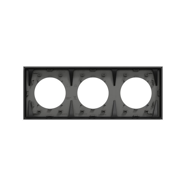 Schneider Odace - plaque de finition 3 postes - couleur Gris basalte - Réf : S904706