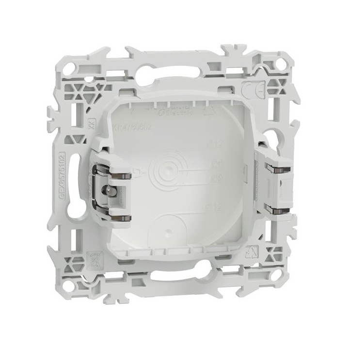 Schneider Odace - obturateur griffes montées - pré-perçage pour sortie câble - blanc craie - Réf : S925666