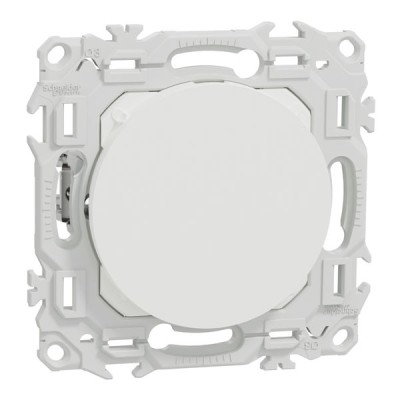 Schneider Odace - obturateur griffes montées - pré-perçage pour sortie câble - blanc craie - Réf : S925666