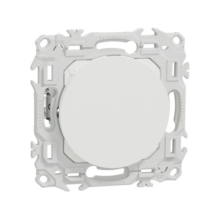 Schneider Odace - obturateur griffes montées - pré-perçage pour sortie câble - blanc craie - Réf : S925666