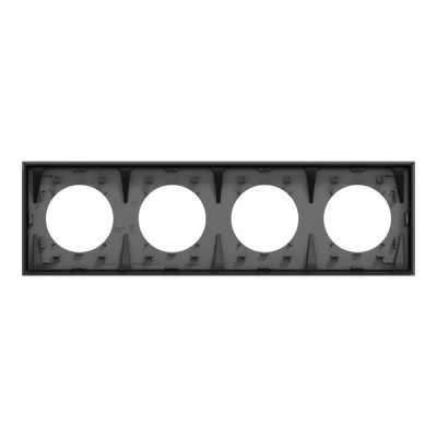 Schneider Odace - plaque de finition 4 postes - couleur Gris basalte - Réf : S904708