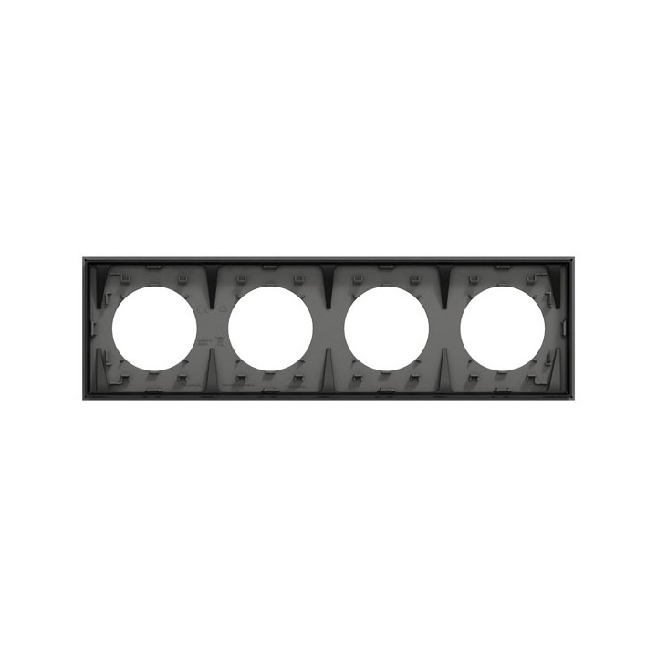 Schneider Odace - plaque de finition 4 postes - couleur Gris basalte - Réf : S904708