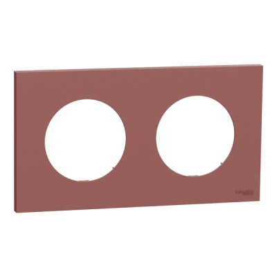 Schneider Odace - plaque de finition 2 postes - couleur Rose grenat - Réf : S905704