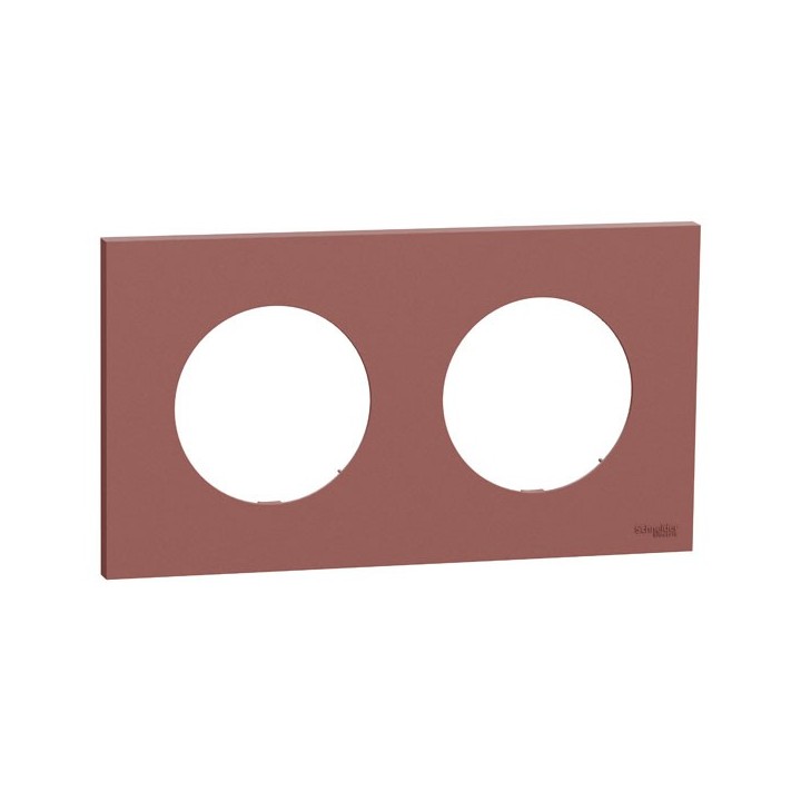 Schneider Odace - plaque de finition 2 postes - couleur Rose grenat - Réf : S905704