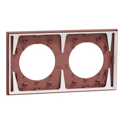 Schneider Odace - plaque de finition 2 postes - couleur Rose grenat - Réf : S905704