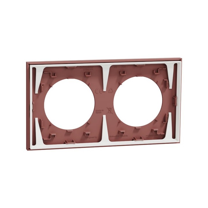 Schneider Odace - plaque de finition 2 postes - couleur Rose grenat - Réf : S905704