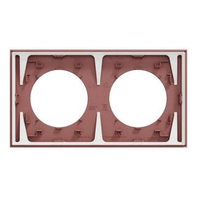 Schneider Odace - plaque de finition 2 postes - couleur Rose grenat - Réf : S905704