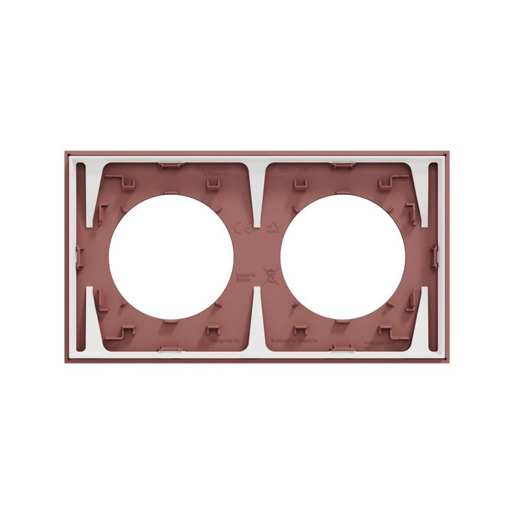 Schneider Odace - plaque de finition 2 postes - couleur Rose grenat - Réf : S905704