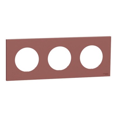 Schneider Odace - plaque de finition 3 postes - couleur Rose grenat - Réf : S905706