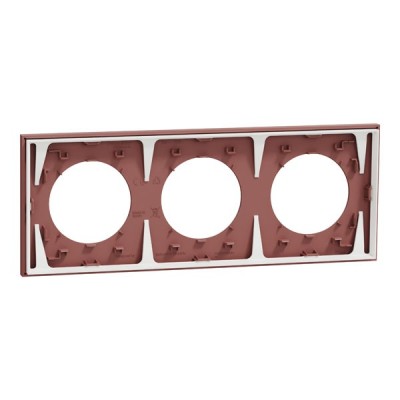 Schneider Odace - plaque de finition 3 postes - couleur Rose grenat - Réf : S905706