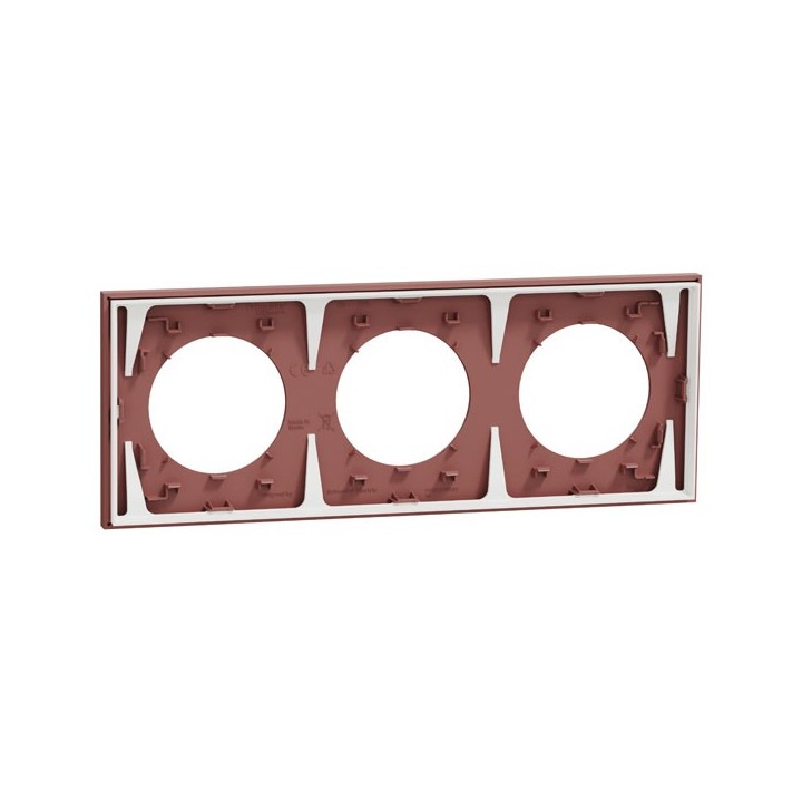Schneider Odace - plaque de finition 3 postes - couleur Rose grenat - Réf : S905706