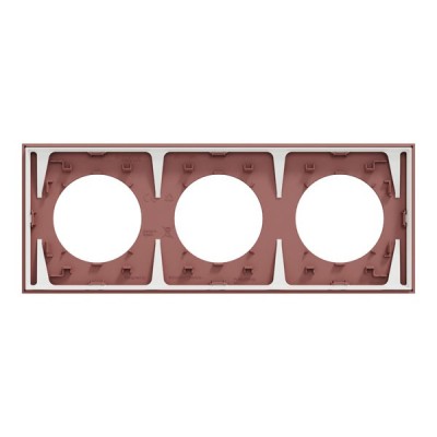Schneider Odace - plaque de finition 3 postes - couleur Rose grenat - Réf : S905706