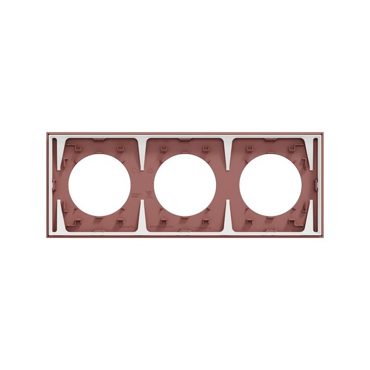 Schneider Odace - plaque de finition 3 postes - couleur Rose grenat - Réf : S905706