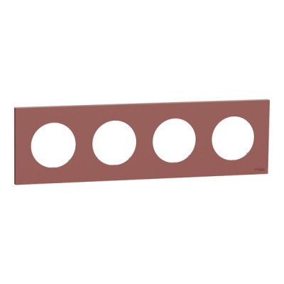 Schneider Odace - plaque de finition 4 postes - couleur Rose grenat - Réf : S905708