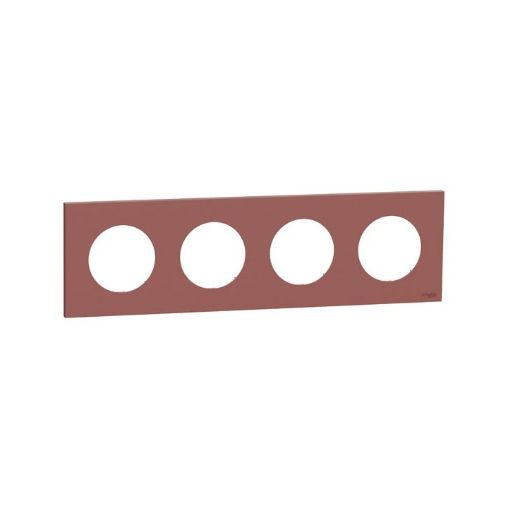 Schneider Odace - plaque de finition 4 postes - couleur Rose grenat - Réf : S905708