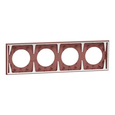 Schneider Odace - plaque de finition 4 postes - couleur Rose grenat - Réf : S905708