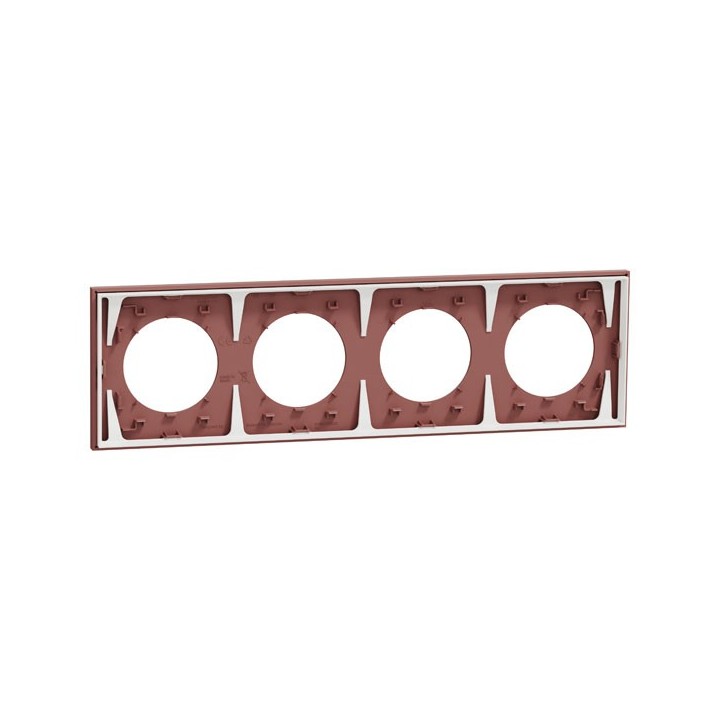 Schneider Odace - plaque de finition 4 postes - couleur Rose grenat - Réf : S905708