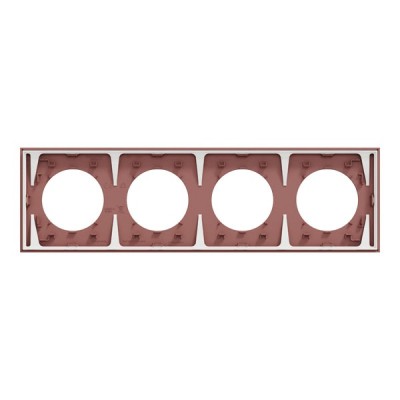 Schneider Odace - plaque de finition 4 postes - couleur Rose grenat - Réf : S905708