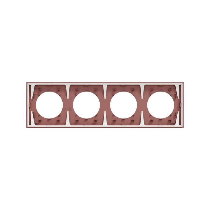 Schneider Odace - plaque de finition 4 postes - couleur Rose grenat - Réf : S905708