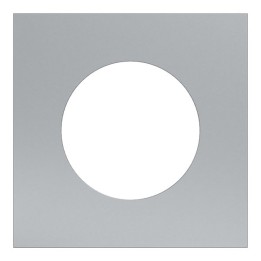 Schneider Odace Métal - plaque de finition 1 poste - effet Titane support blanc - Réf : S910702