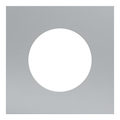 Schneider Odace Métal - plaque de finition 1 poste - effet Titane support blanc - Réf : S910702