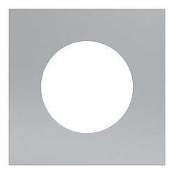 Schneider Odace Métal - plaque de finition 1 poste - effet Titane support blanc - Réf : S910702