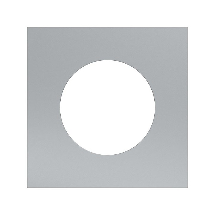 Schneider Odace Métal - plaque de finition 1 poste - effet Titane support blanc - Réf : S910702