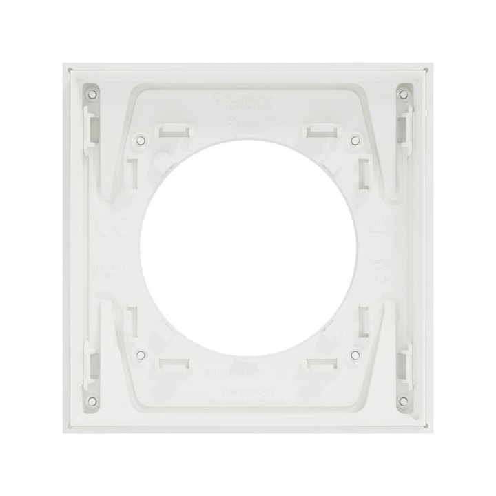 Schneider Odace Métal - plaque de finition 1 poste - effet Titane support blanc - Réf : S910702