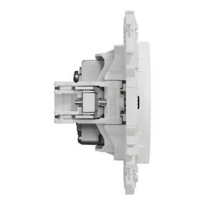 Schneider Odace - prise TV simple mâle avec griffes - blanc craie - Réf : S925445