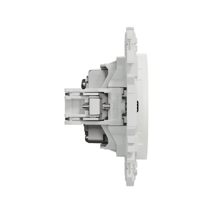 Schneider Odace - prise TV simple mâle avec griffes - blanc craie - Réf : S925445