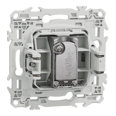 Schneider Odace - prise TV simple mâle avec griffes - blanc craie - Réf : S925445