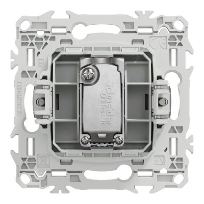 Schneider Odace - prise TV simple mâle avec griffes - blanc craie - Réf : S925445