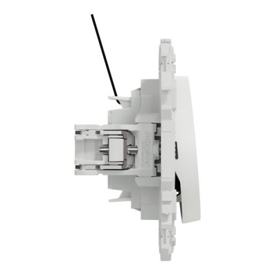 Schneider Odace - va-et-vient ou poussoir lumineux LED avec griffes - 10AX - blanc craie - Réf : S925263